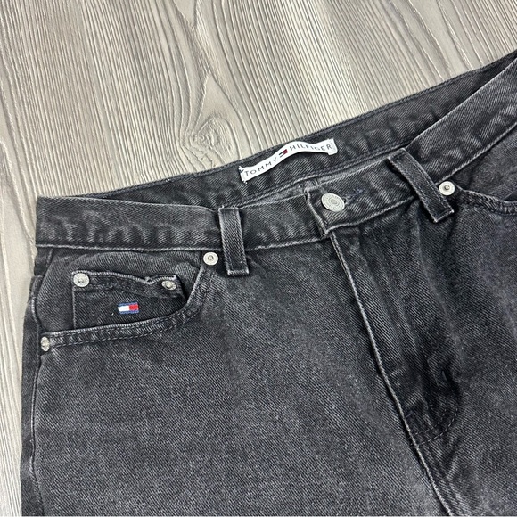 Vintage Tommy Hilfiger Black High Rise Straight Leg Jeans Women Size 8 2001 Y2K - Picture 2 of 6